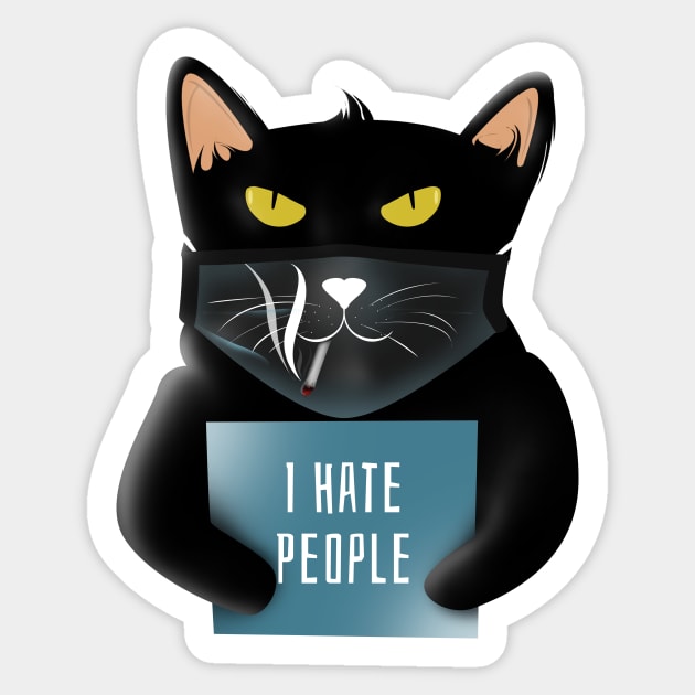 I hate people Sticker by Rishirt